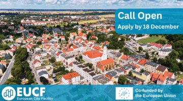 A visual saying "Call Open" and a photo of a city in the background