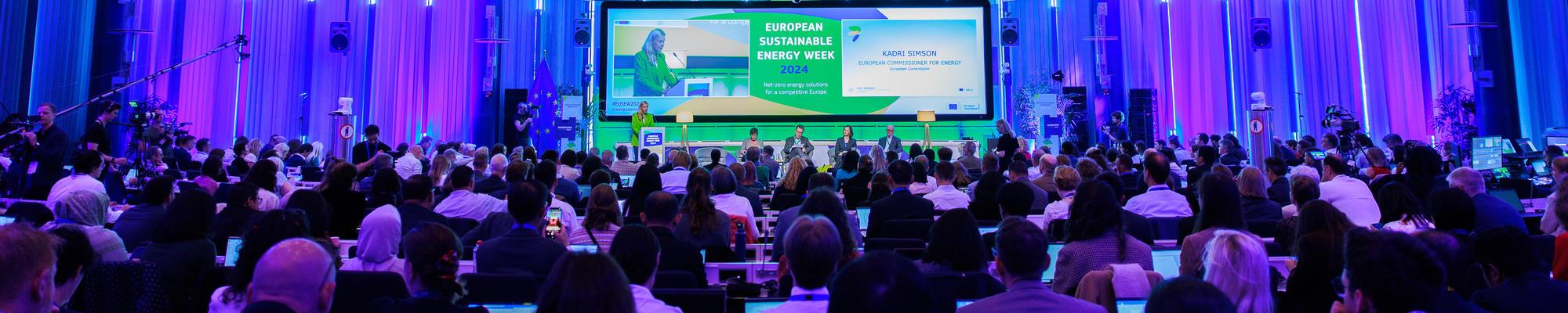 A photo of the European Sustainable Energy Week's main venue in 2024. 